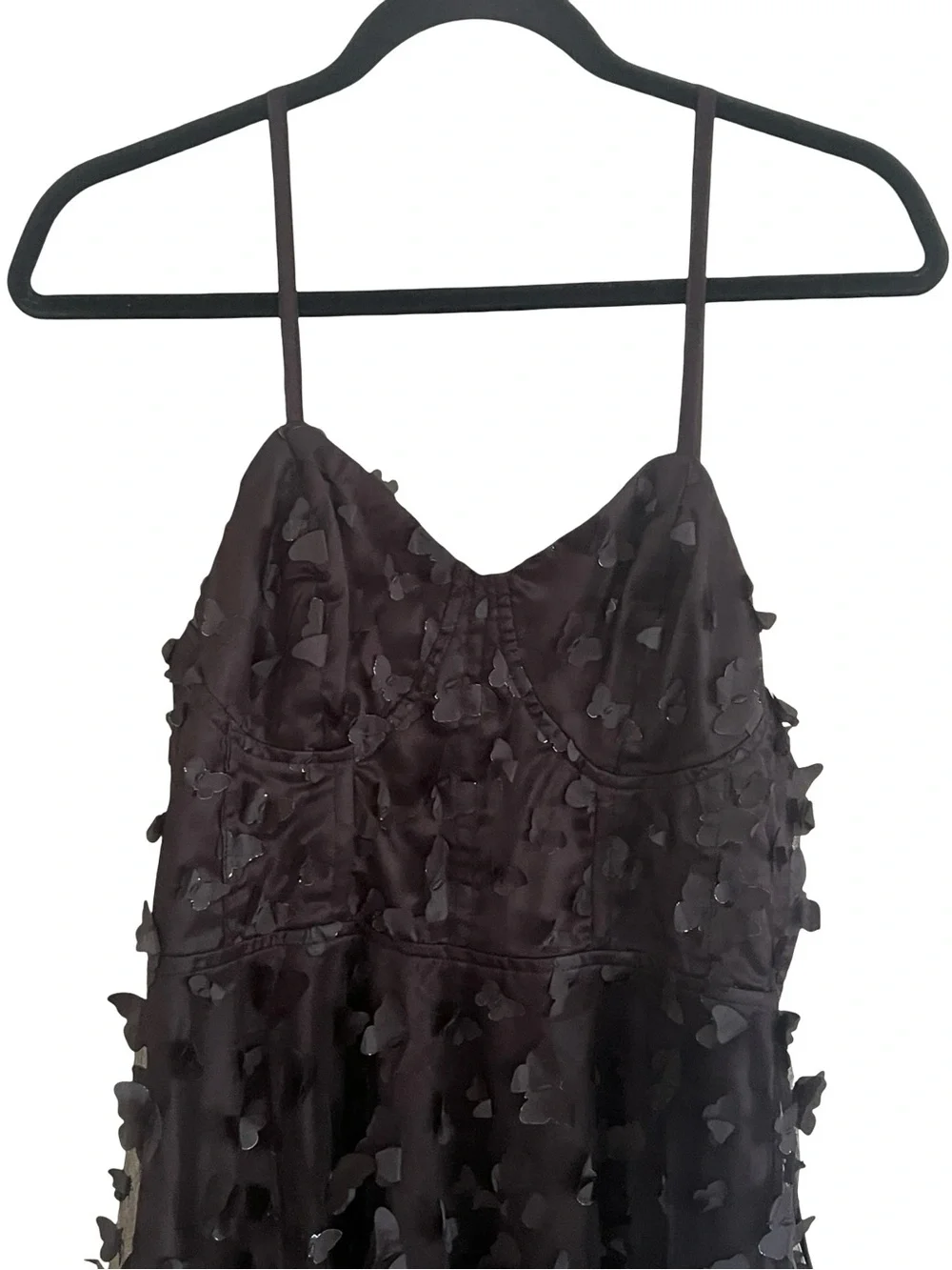 Betsey Johnson Black Butterfly Applique Maxi Dress NWT Large